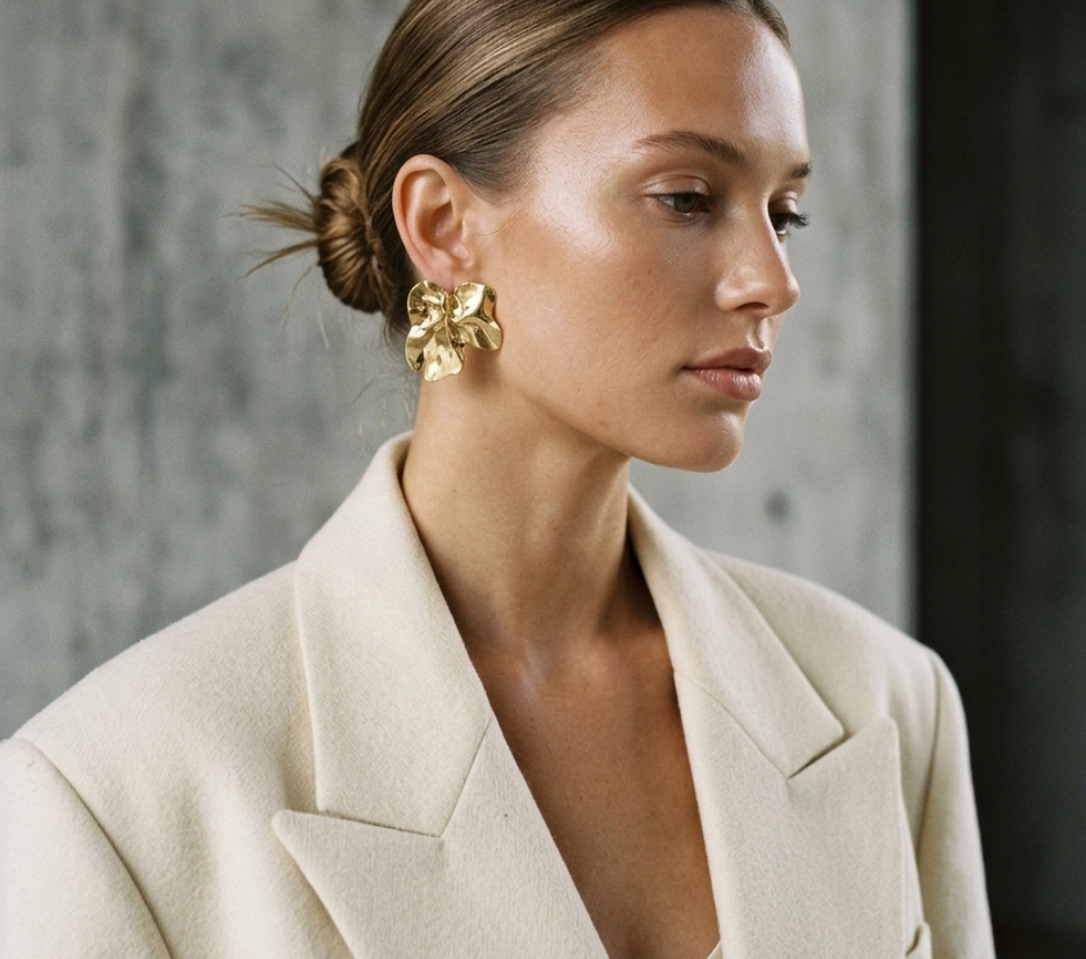 The Liquid Gold Petal Earrings