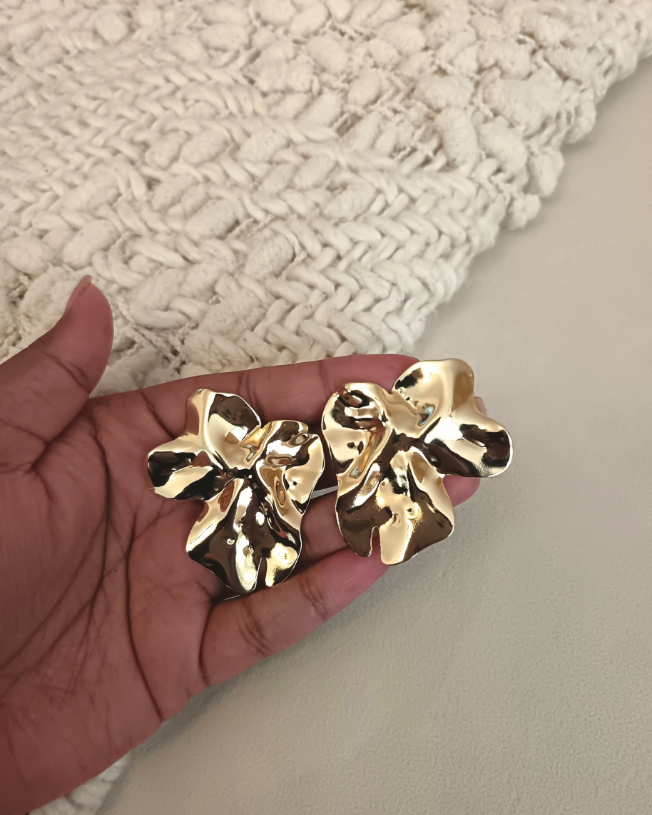 The Liquid Gold Petal Earrings
